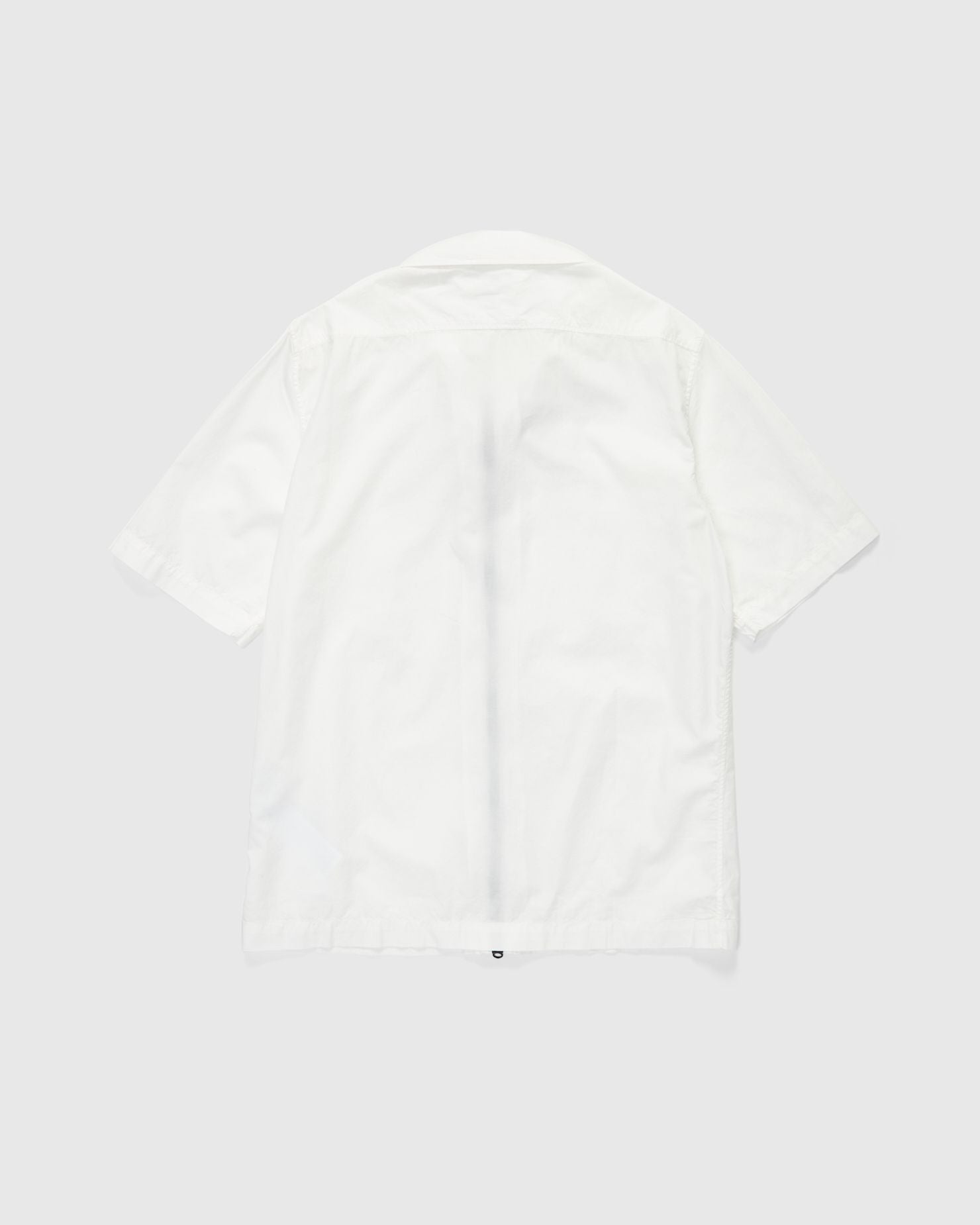 Cotton Rip-Stop Zipped Shirt in Gauze White