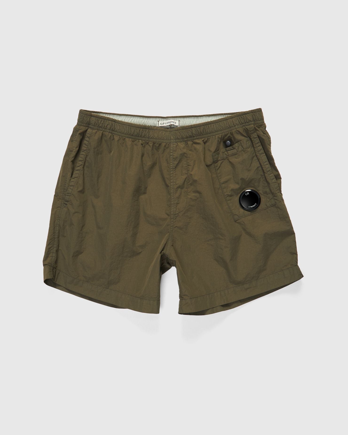 Flatt Nylon Auxiliary Pocket Swim Shorts in Ivy Green