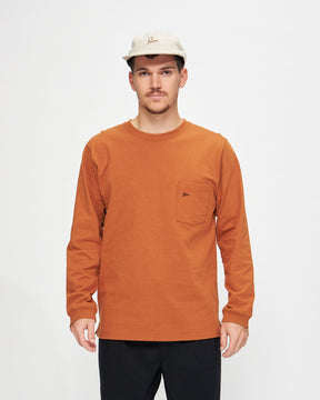 Longsleeve Team Gradient Pocket Tee in Copper