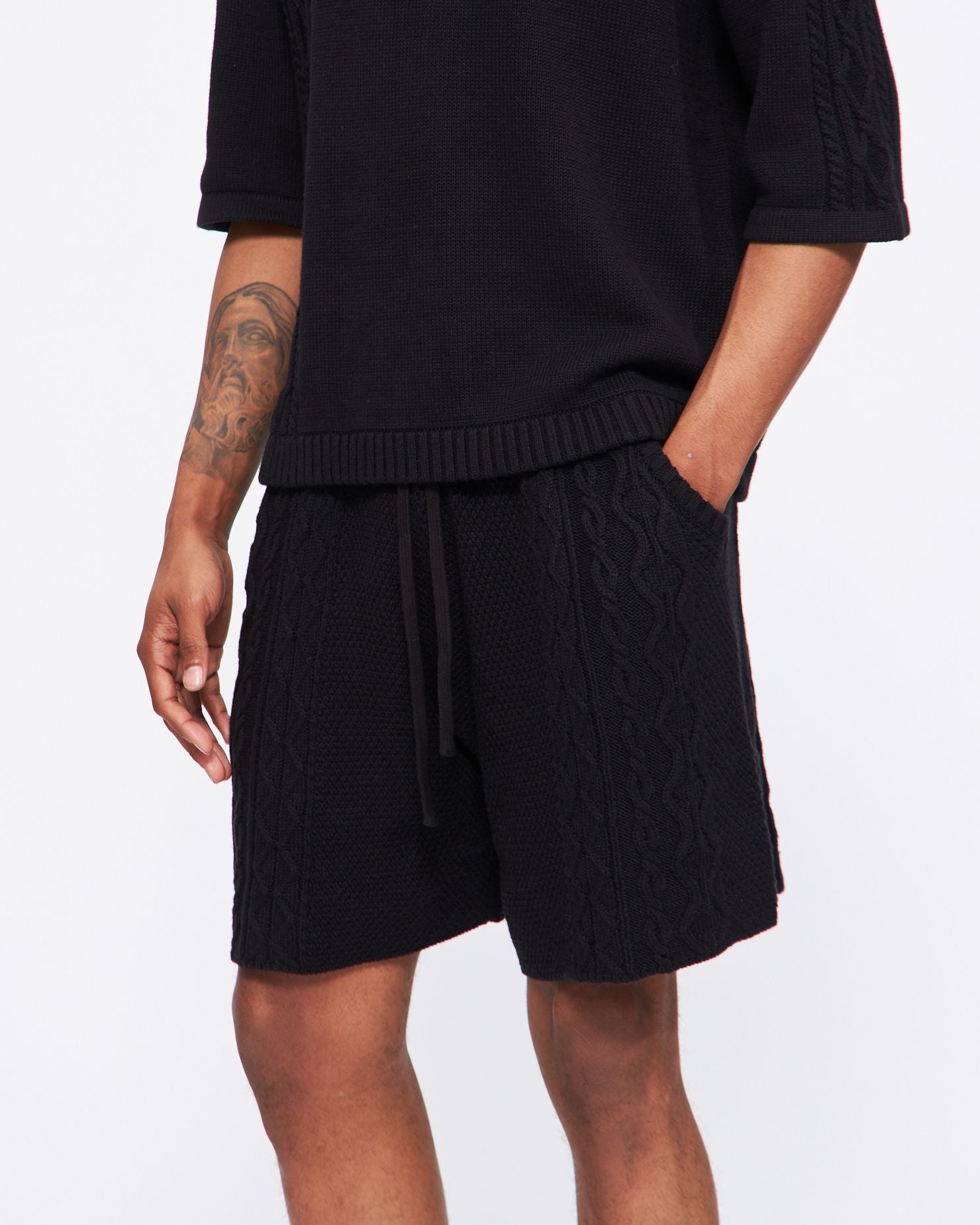 Charlie Knit Shorts in Black