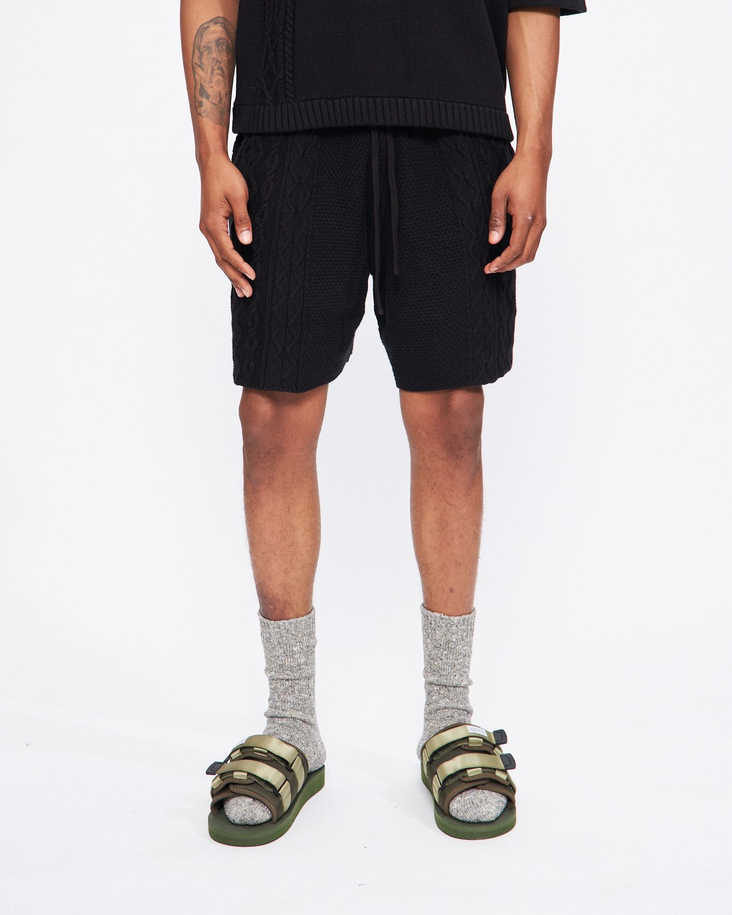 Charlie Knit Shorts in Black