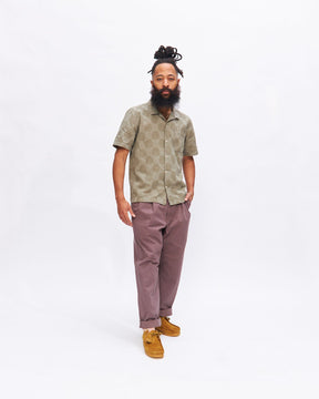 Road Shirt in Light Olive Dot Cotton