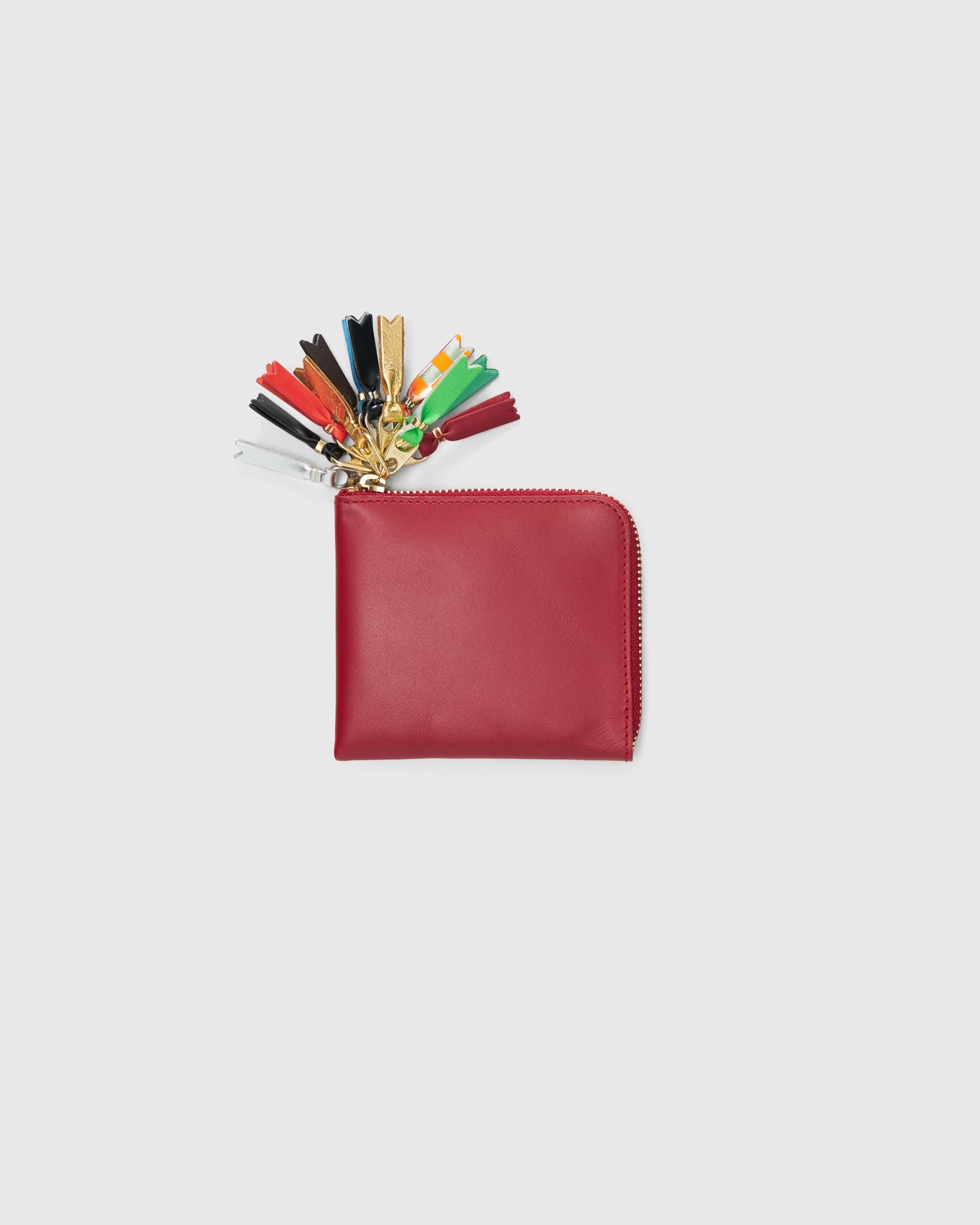 Pull Zip Around Wallet in Red