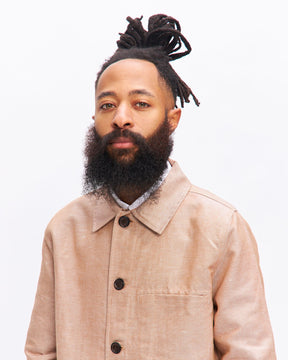 Field Jacket in Sand Hemp Cotton Mix